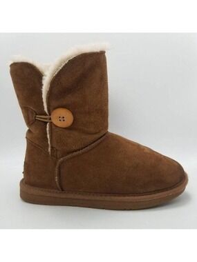 Tamarac Winter Boots Sonika Button Suede Shearling Lambs Wool Linning Size 7 M